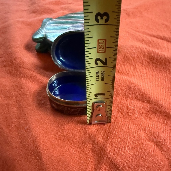 Vintage Hand-Painted cloisonné Oval pill Box W/Lid - Picture 10 of 11